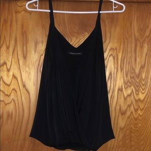 Black... silk like material.. draped front shirt